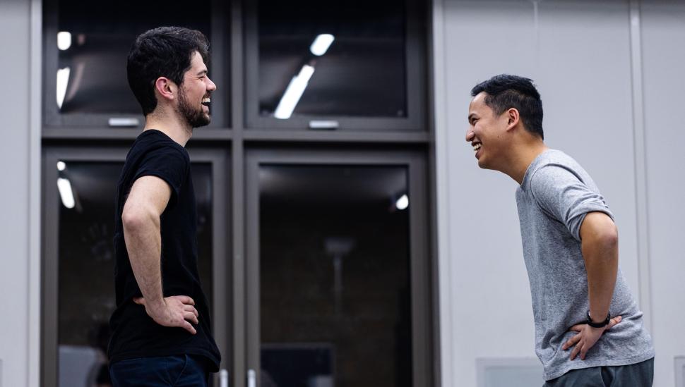 Participants laughing in a LAMDA Actor Refresh class