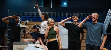 Students rehearsing for The Angry Brigade