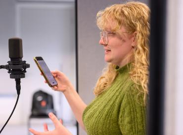 A participant on LAMDA's introduction to audio course