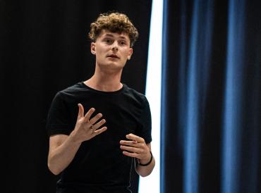 A student performing