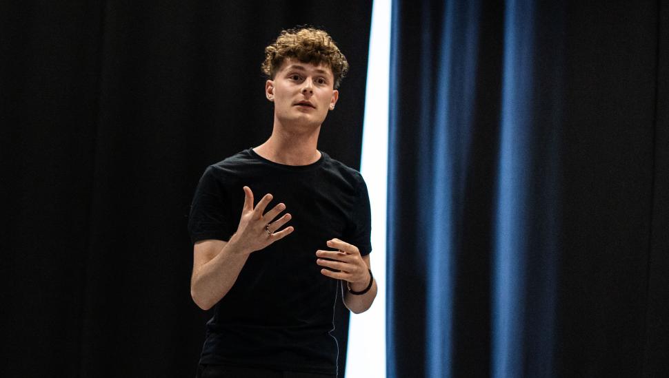 A student performing